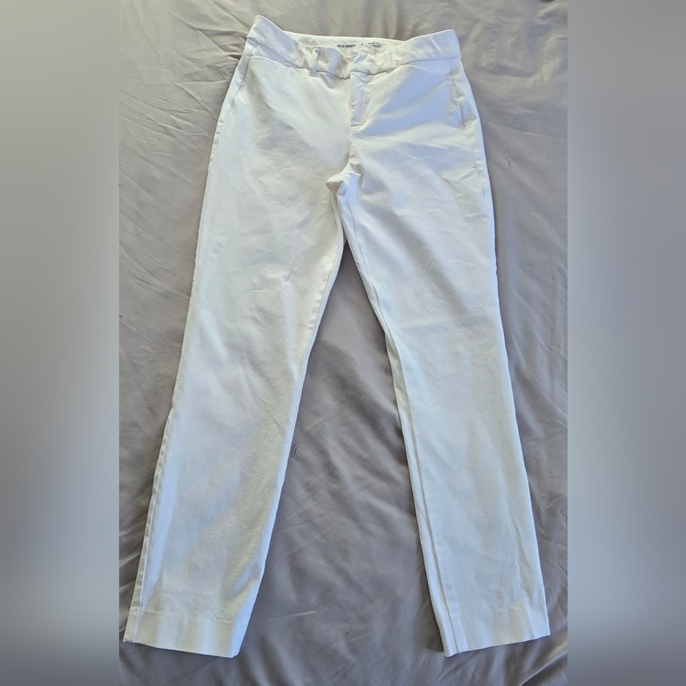 Old Navy High Rise Pixie Skinny White Pants Women's Size 6